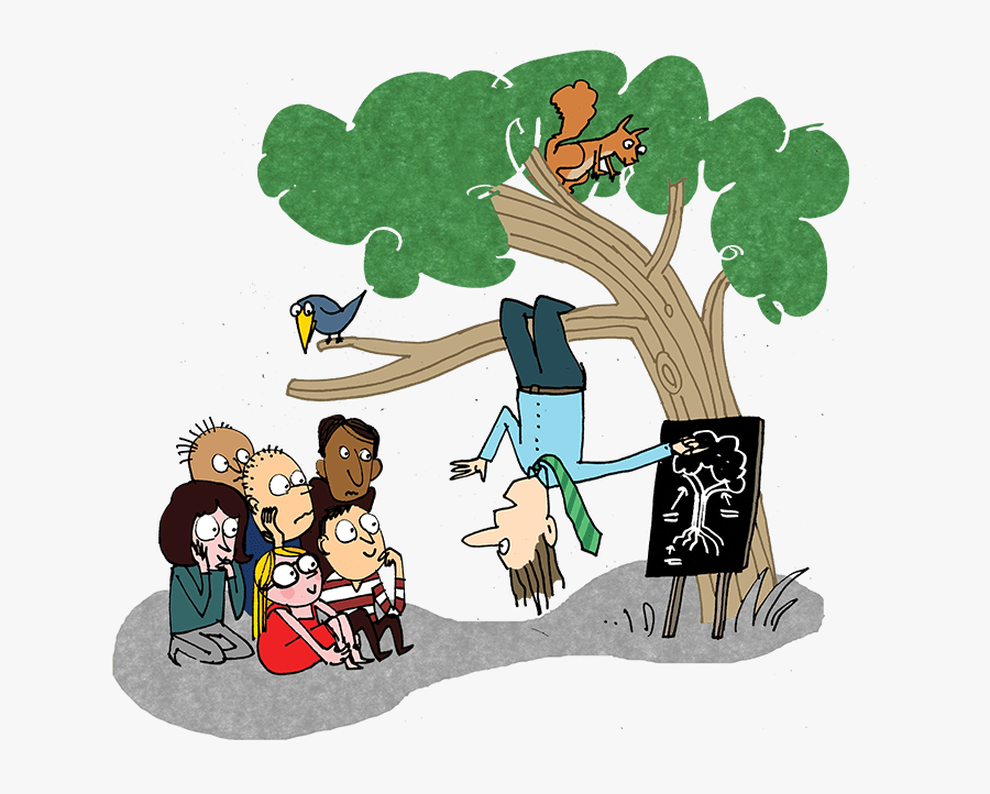 Students Learning Outside Cartoon, Transparent Clipart