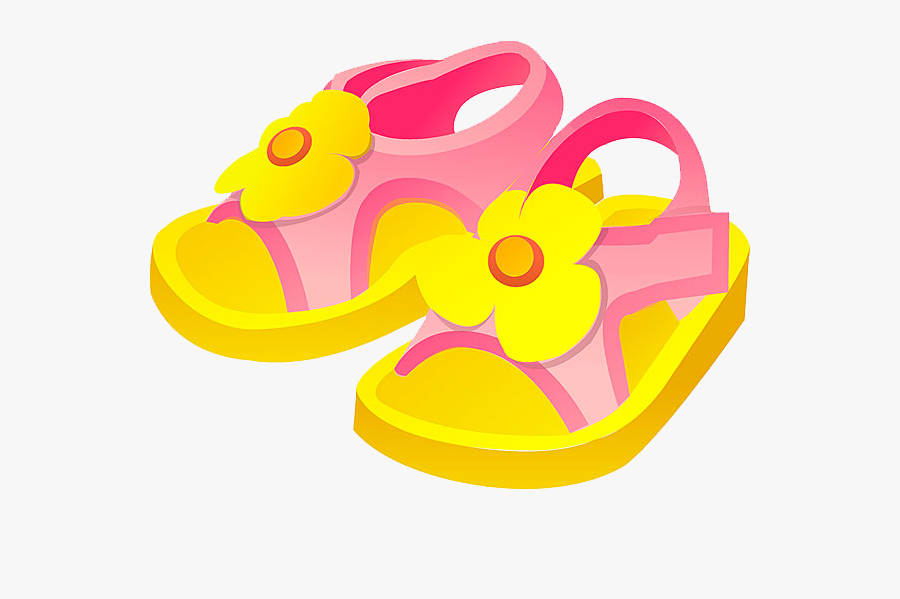 Sandals Clipart Yellow Slipper - Cartoon Sandals Png, Transparent Clipart