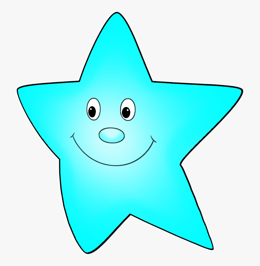 Light Blue Cartoon Star Flying - Blue Cute Star Clipart, Transparent Clipart