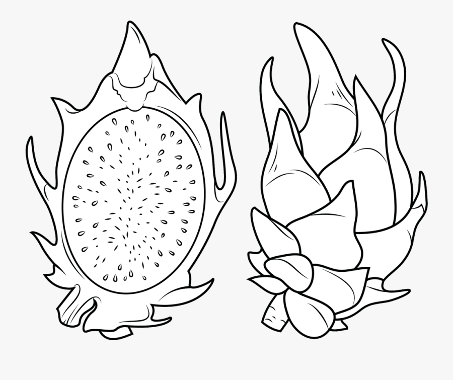 Fruits Black And White Clipart Coloring - Illustration, Transparent Clipart