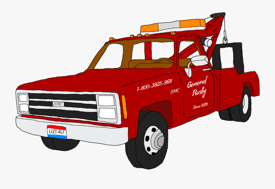 A Drawing Of A Square Body Gmc Tow Truck I Just Did - Tow Truck Drawing, Transparent Clipart