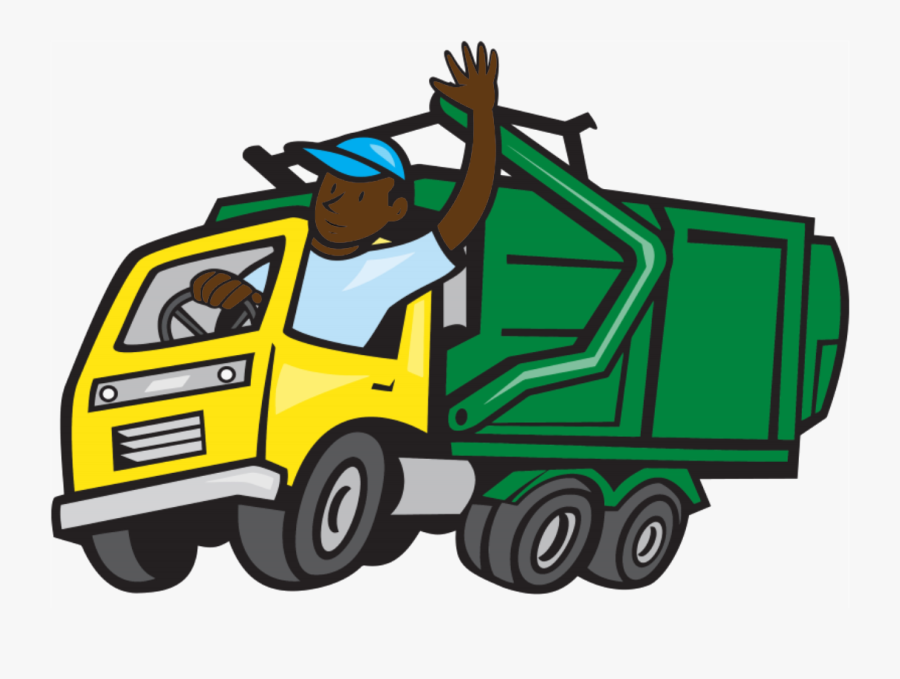 Mac"s Moving /rubbish Removal Services - Cartoon Garbage Truck, Transparent Clipart