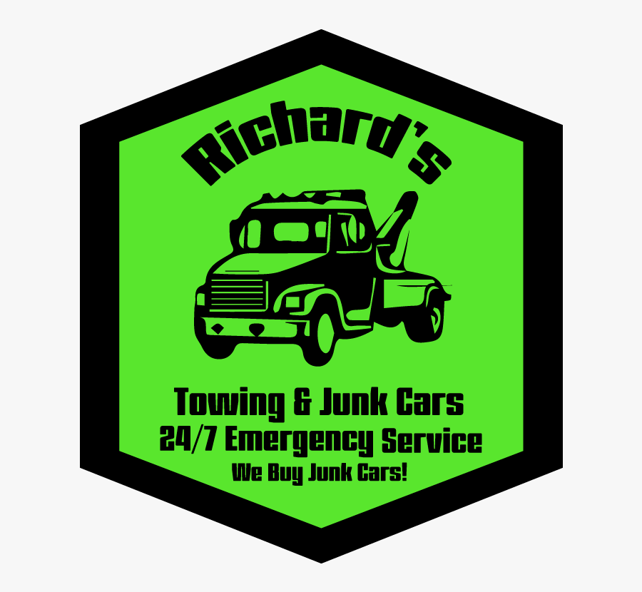 Richard"s Towing & Junk Cars - Tow Truck Clip Art, Transparent Clipart