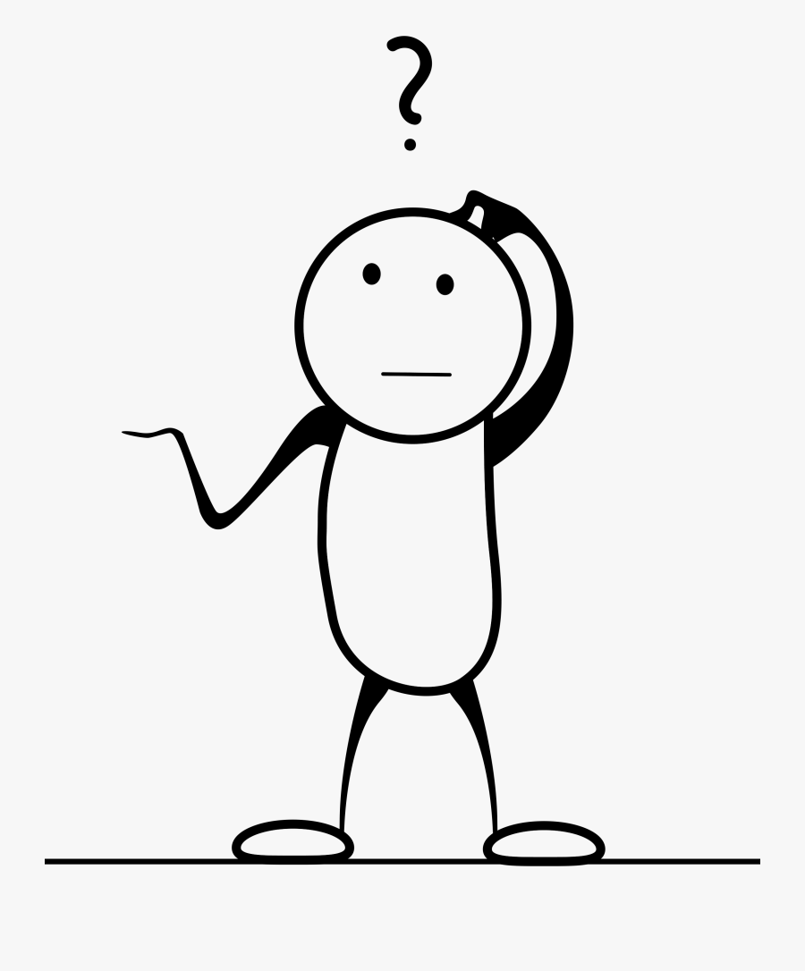 Vaccination In The Uk - Black And White Drawing Confused, Transparent Clipart