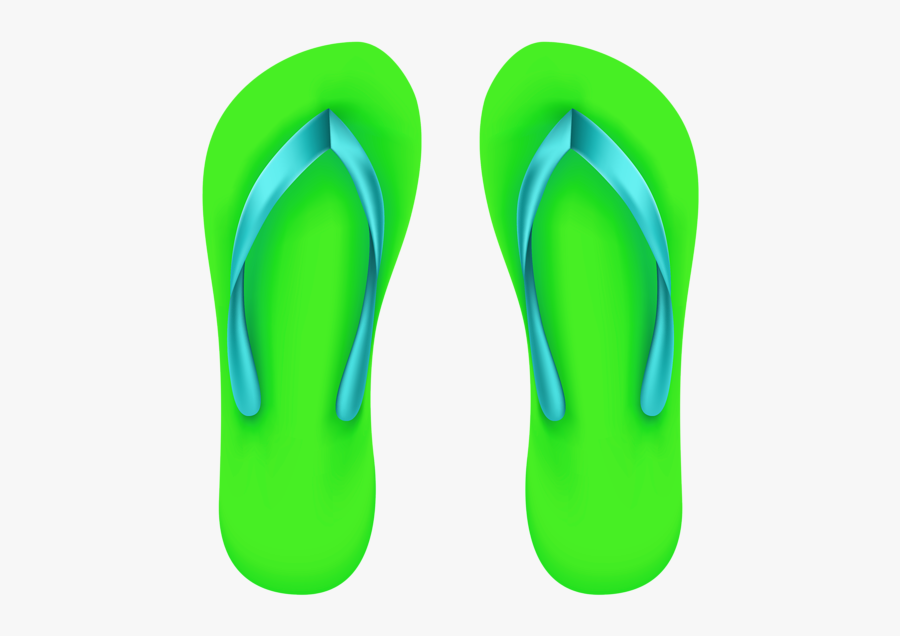 Green Beach Flip Flops - Clip Art, Transparent Clipart