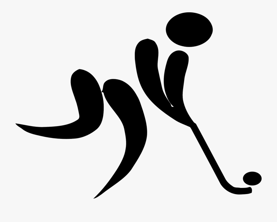 Hockey, Player, Ice Hockey, Stick, Puck, Silhouette - Sports Vocabulary In German, Transparent Clipart
