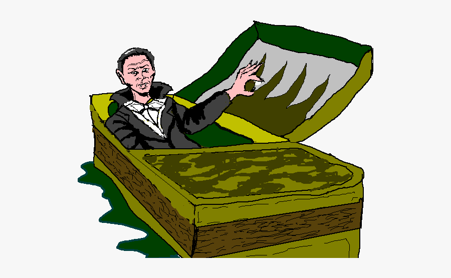 Free Count Dracula Waking From His Coffin Clip Art - Waking Up From Coffin, Transparent Clipart