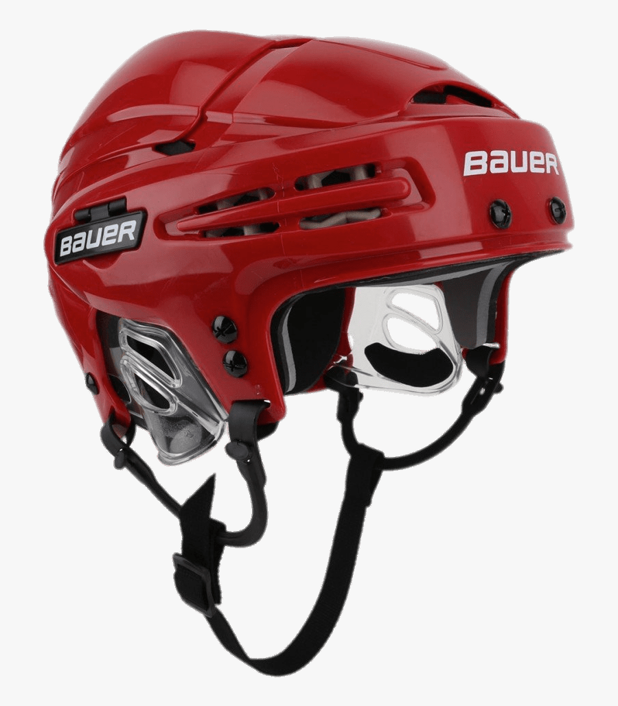 Red Bauer Hockey Helmet - Ice Hockey Helmet Png, Transparent Clipart