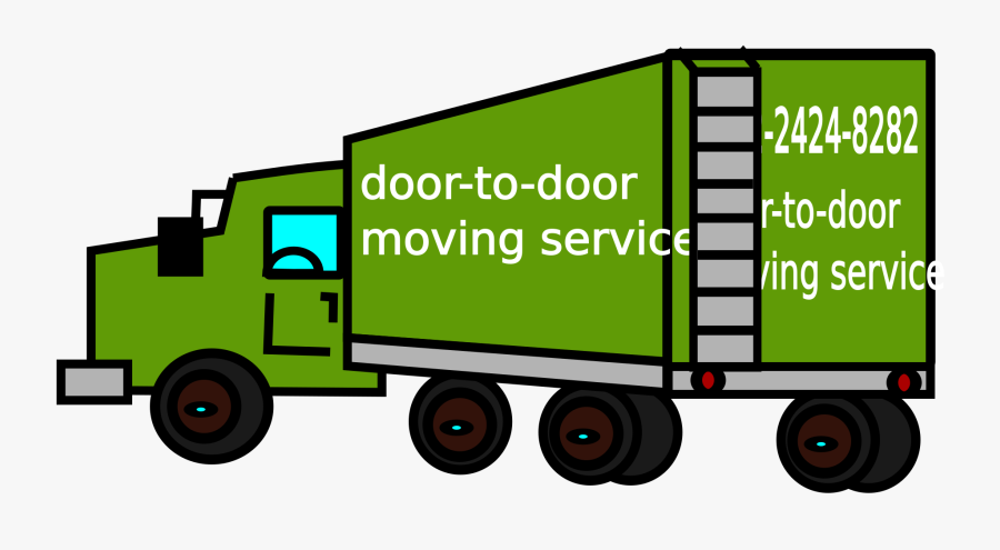 Closed Moving Truck - Green Moving Truck Clipart, Transparent Clipart