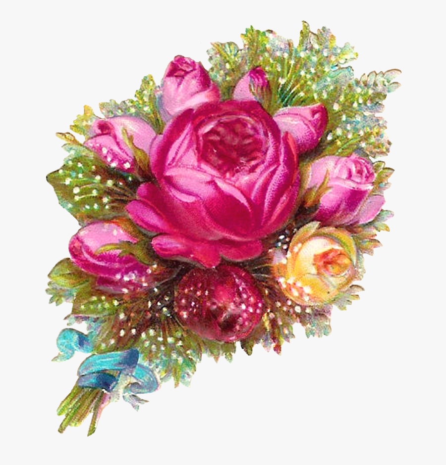 Pink Roses Flowers Png - Flower Bouquet Transparent Background, Transparent Clipart