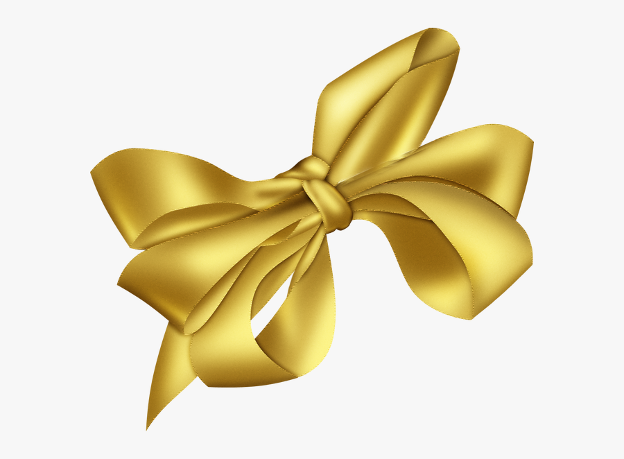 Transparent Clipart Bowtie - Gold Christmas Bow Transparent, Transparent Clipart