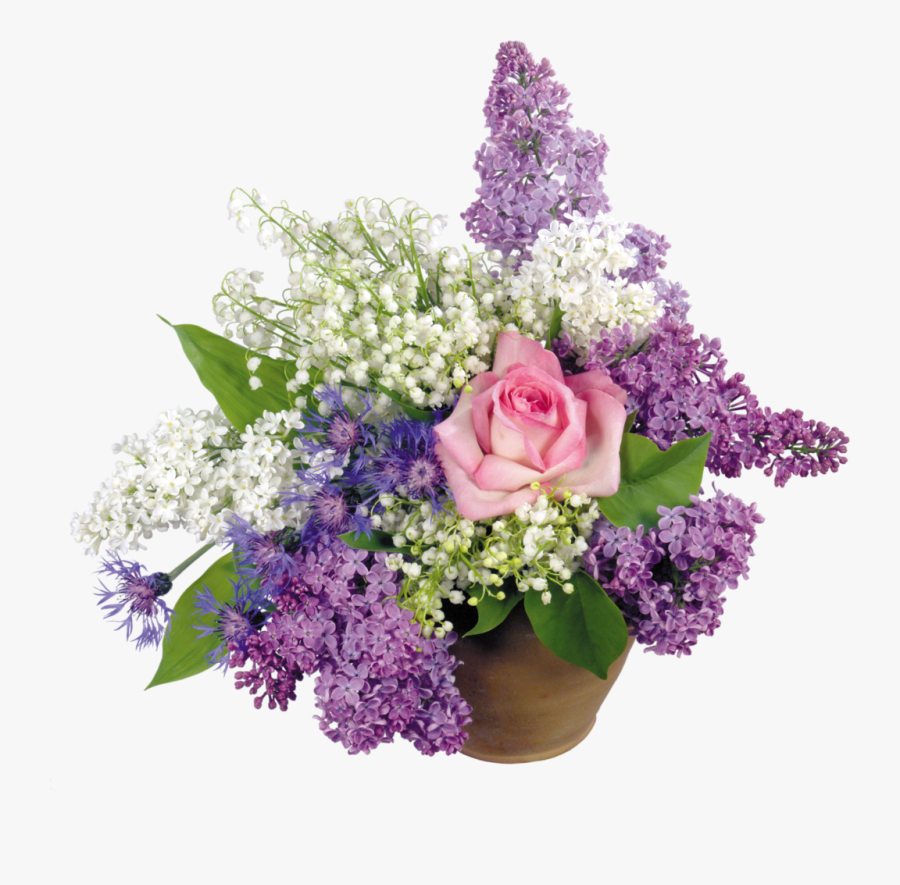 Clip Art Lilac Flower Bouquet - Gif Marie Claire, Transparent Clipart