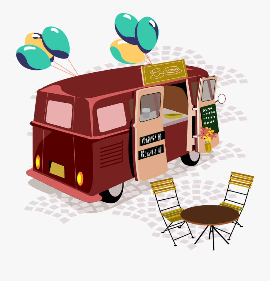 Transparent Food Truck Clipart - Food Truck Party Invitation, Transparent Clipart