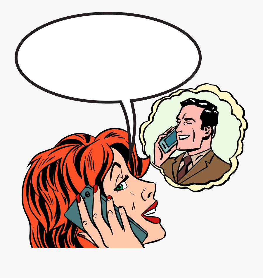 And Art Photography Men Illustration Royalty-free Women - Pop Art Conversation Phone, Transparent Clipart