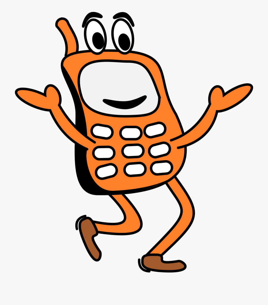 Cell Phone Free To Use Cliparts - Telephone Cartoon Clip Art, Transparent Clipart