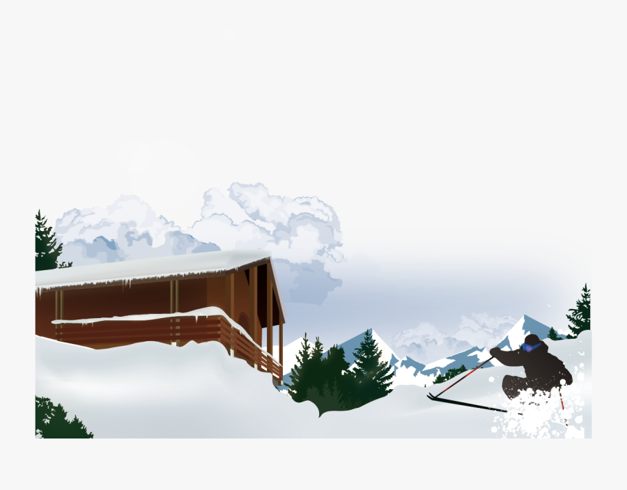 Beautiful Mountain Snow Euclidean Vector - Vector Illustrator Ski, Transparent Clipart