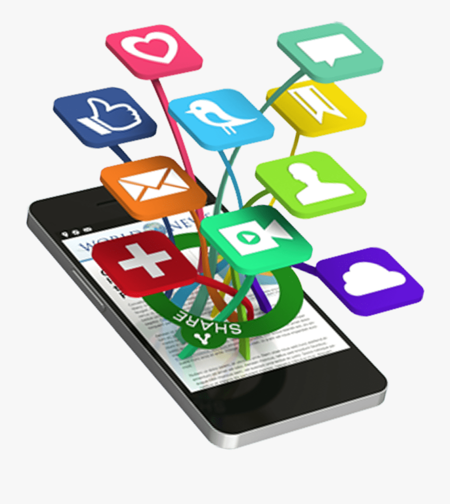 Social Media On Phone Png, Transparent Clipart
