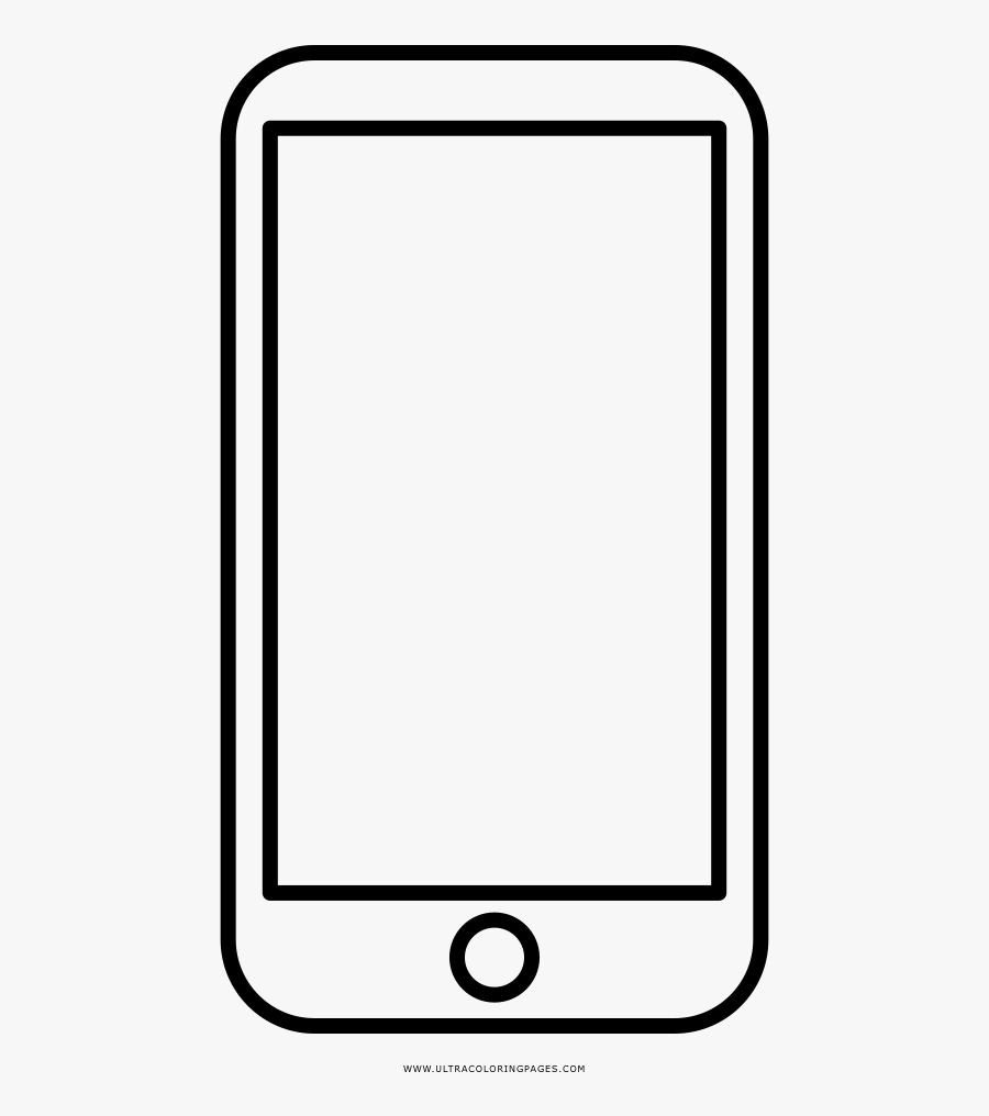 White Cell Phone Png - Phone Screen Outline Png, Transparent Clipart