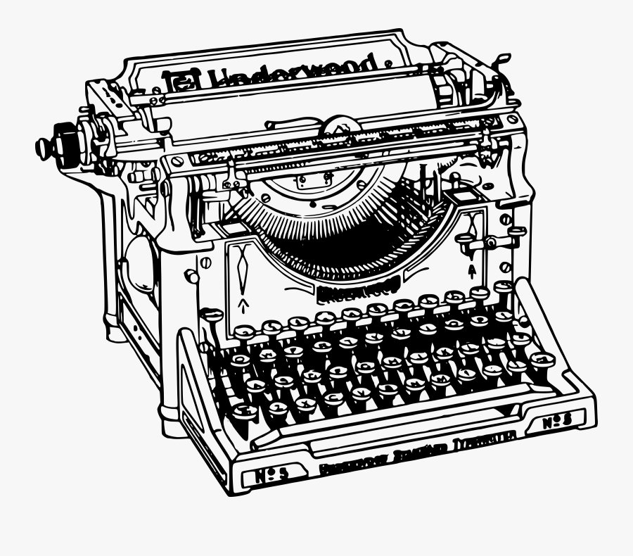 Old Typewriter Clipart - Typewriter Transparent Background, Transparent Clipart