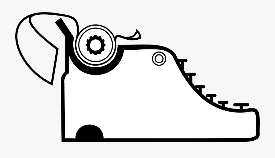 Clipart - Black And White Line Art Of A Typewriter, Transparent Clipart