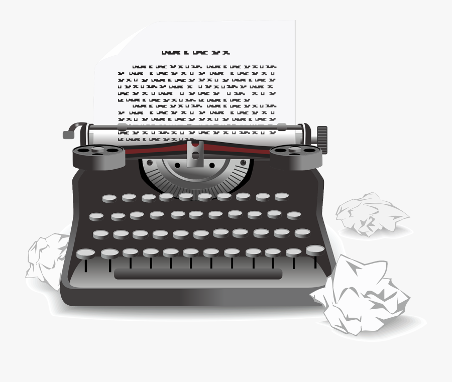 Typewriter - Typewriter With Paper Clip Art, Transparent Clipart
