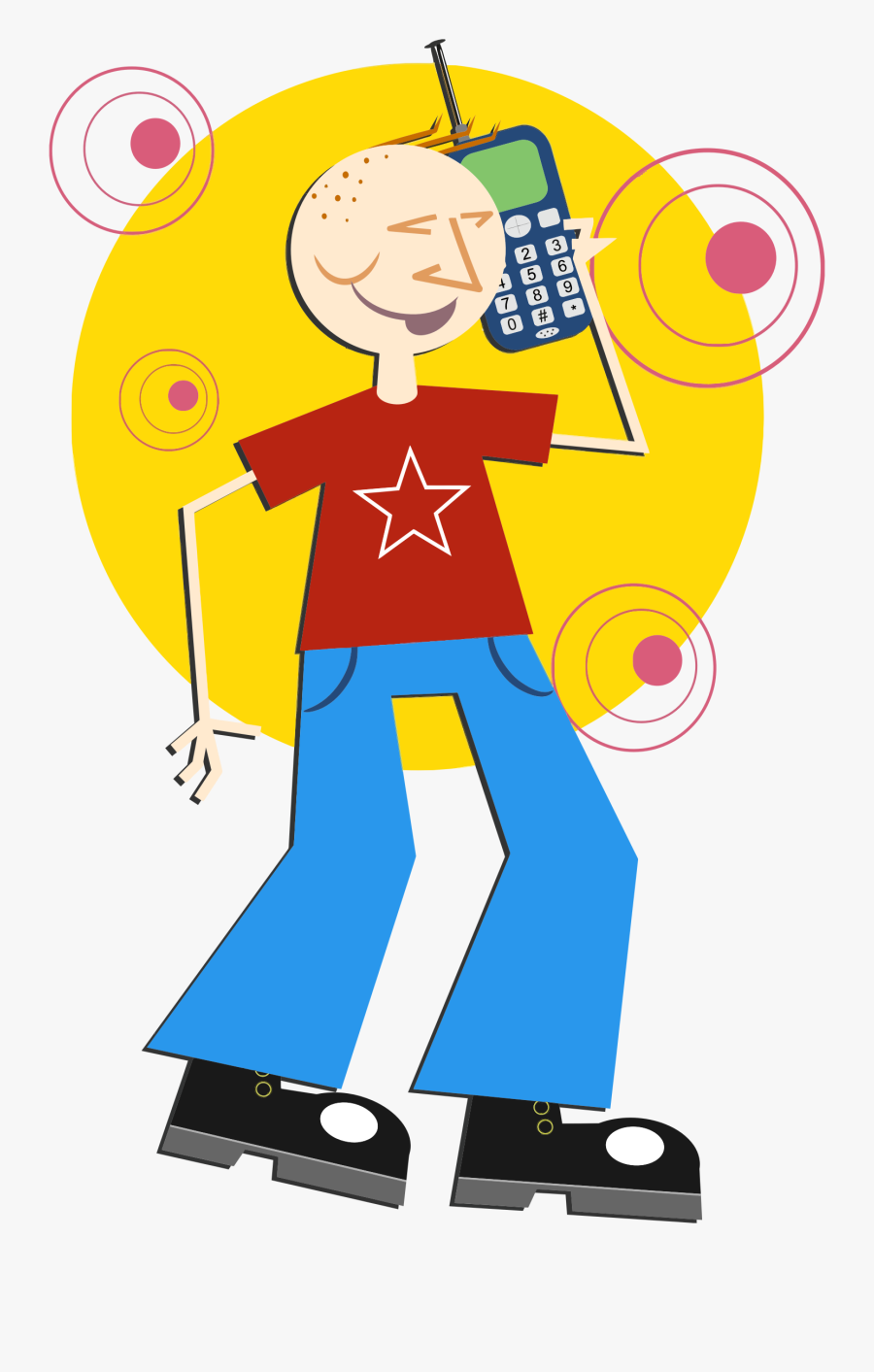 Boy On A Cell Phone Clipart Gif - Clip Art, Transparent Clipart