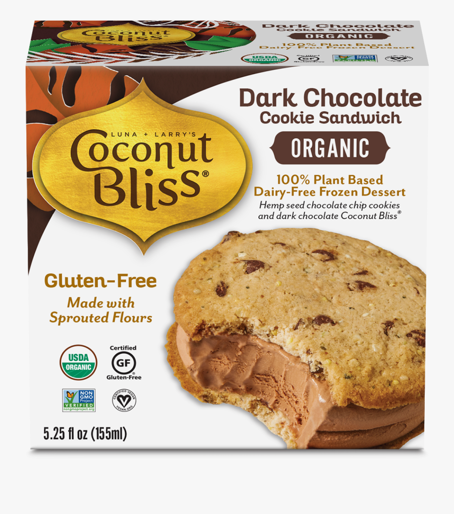 Coconut Bliss Vegan Ice Cream - Coconut Bliss Cookie Sandwich, Transparent Clipart