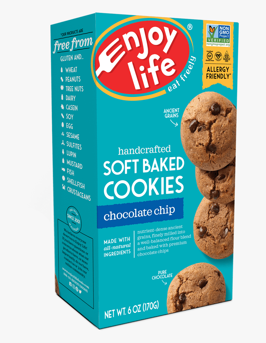 Soft Baked Chocolate Chip Cookies - Enjoy Life Cookies, Transparent Clipart
