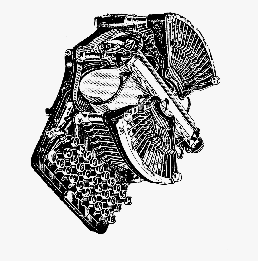 Typewriter Clipart Victorian - Illustration, Transparent Clipart