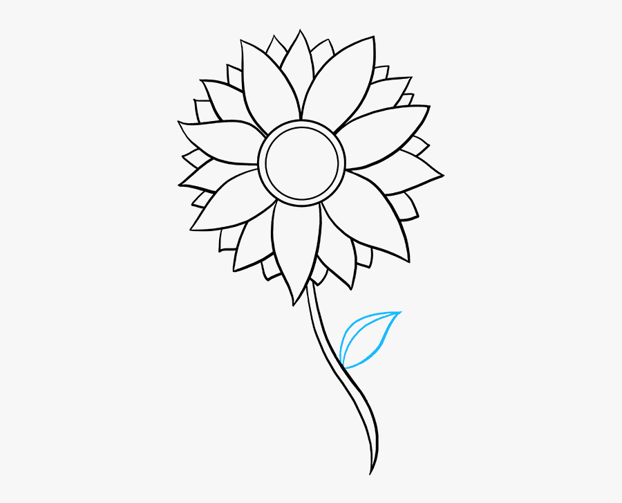 Outline Sunflower Drawing Easy