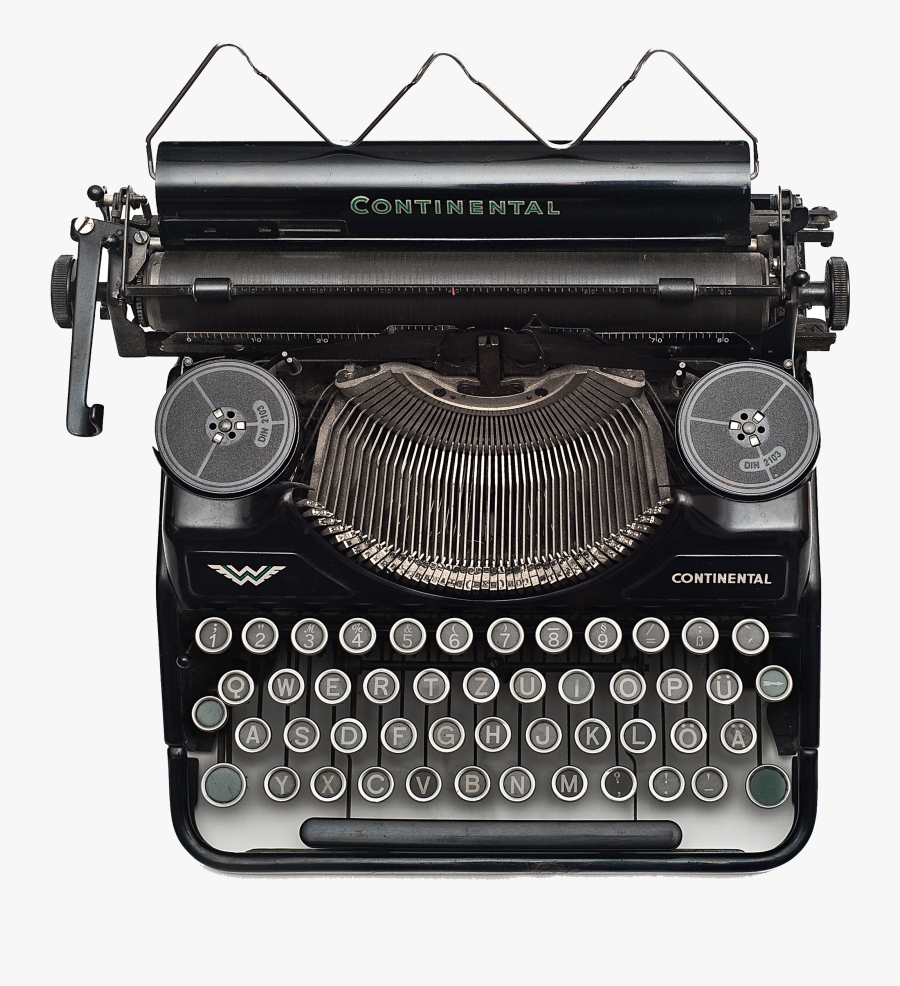 68566 Black And White Vintage Typewriter , Free Transparent Clipart