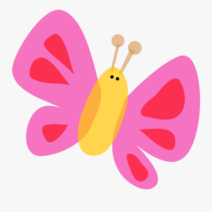 Bugs Clipart Butterfly Pink - Cute Butterfly Vector Png, Transparent Clipart