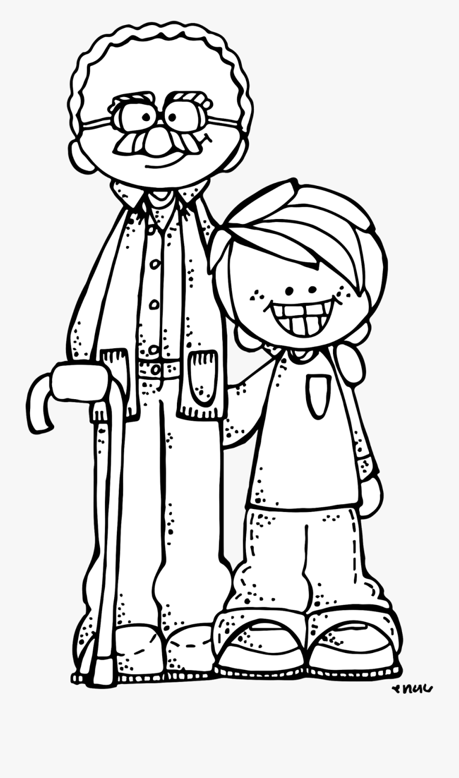 Grandparents Clipart Black And White, Transparent Clipart