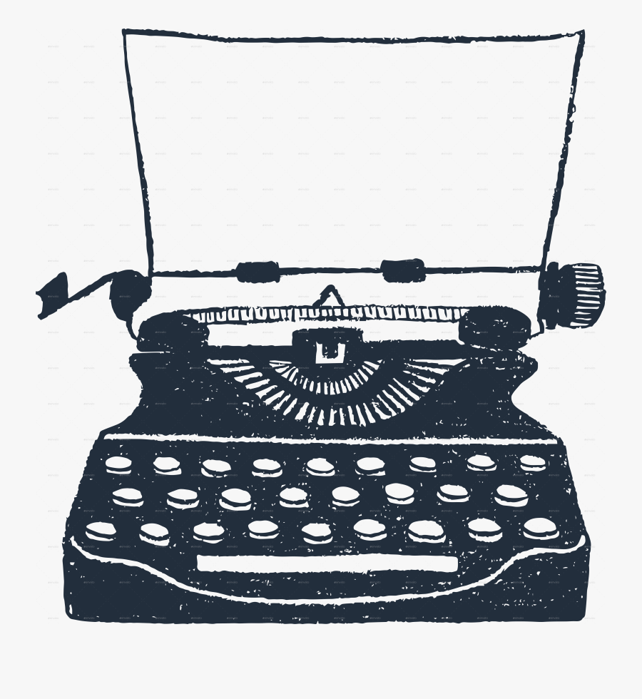 Typewriter Illustration, Transparent Clipart