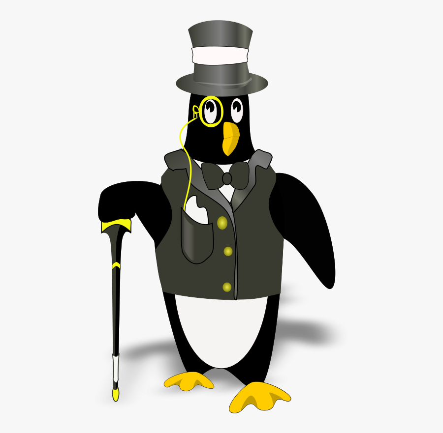 Penguin In Tux, Transparent Clipart