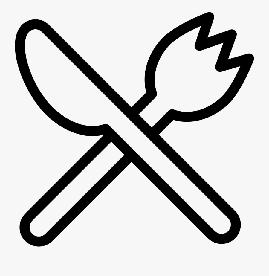 Fork And Knife Outlines Cross - Hindu Symbol For Samsara, Transparent Clipart