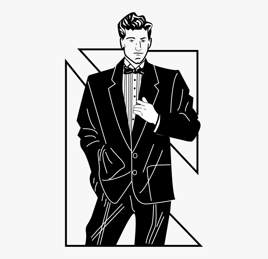 Art,monochrome Photography,tuxedo - Portable Network Graphics, Transparent Clipart