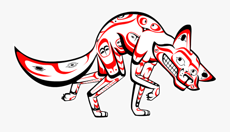 The Trickster Styled In - Native American Art Coyote, Transparent Clipart