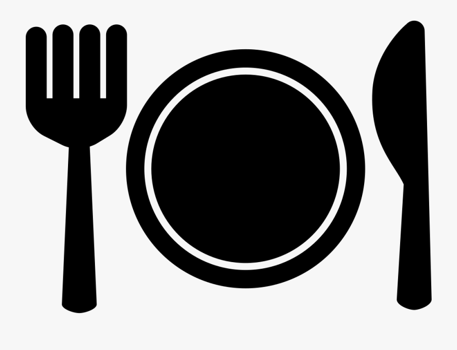 Plate Fork And Knife Comments - Black Plate Knife Fork, Transparent Clipart