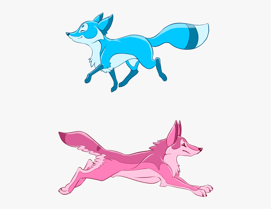 Fox And Coyote Business Card Desigjn - Dog Catches Something, Transparent Clipart
