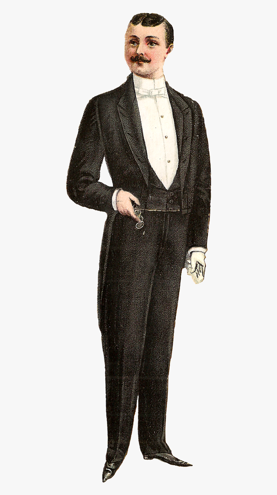 Victorian Men Fashion Illustration, Transparent Clipart