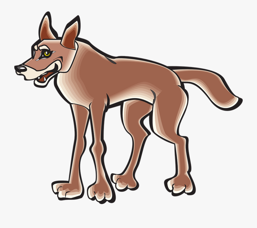 Body, Animal, Tail, Coyote - Cartoon Coyote Transparent, Transparent Clipart