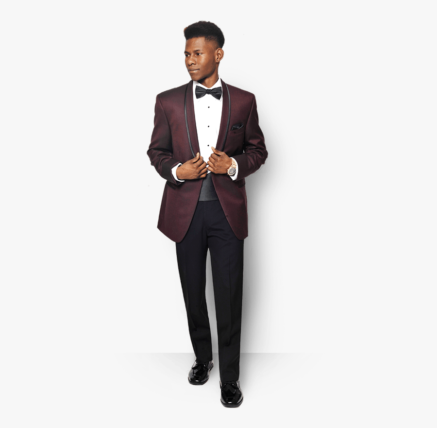 Clip Art Prom Tuxedo Rentals Al - Burgundy Tux For Prom, Transparent Clipart
