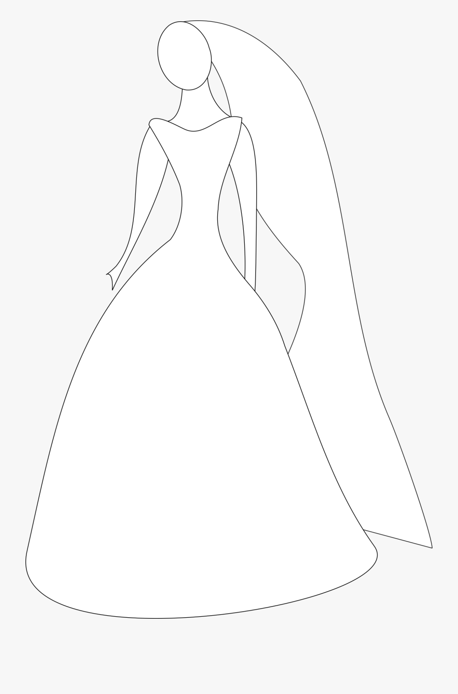 Cartoon Wedding Gown, Transparent Clipart