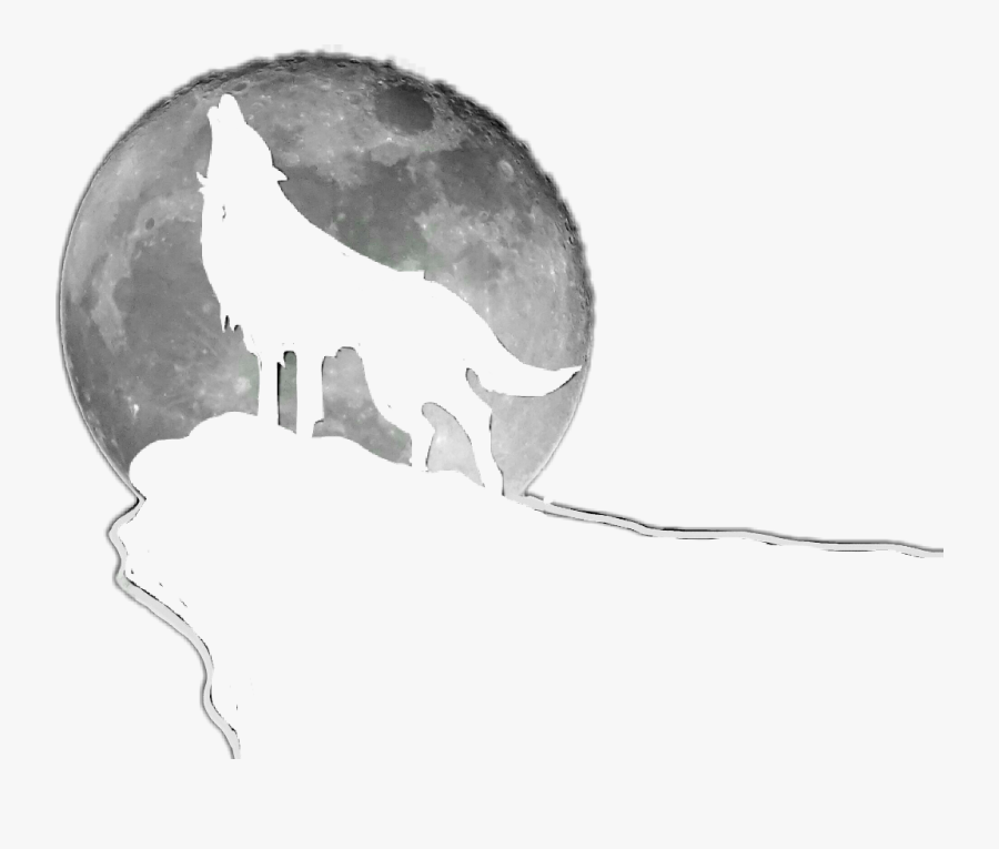 Transparent Coyote Howling At The Moon Clipart - Moon, Transparent Clipart