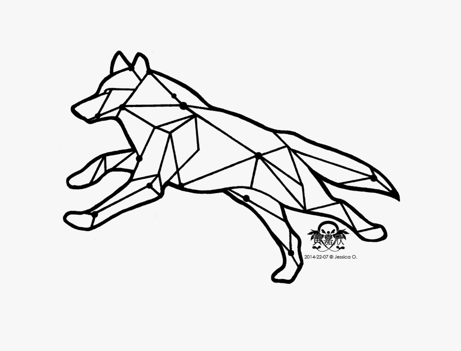 Gray Wolf Tattoo Drawing - Geometric Wolf Wolf Tattoo Design, Transparent Clipart