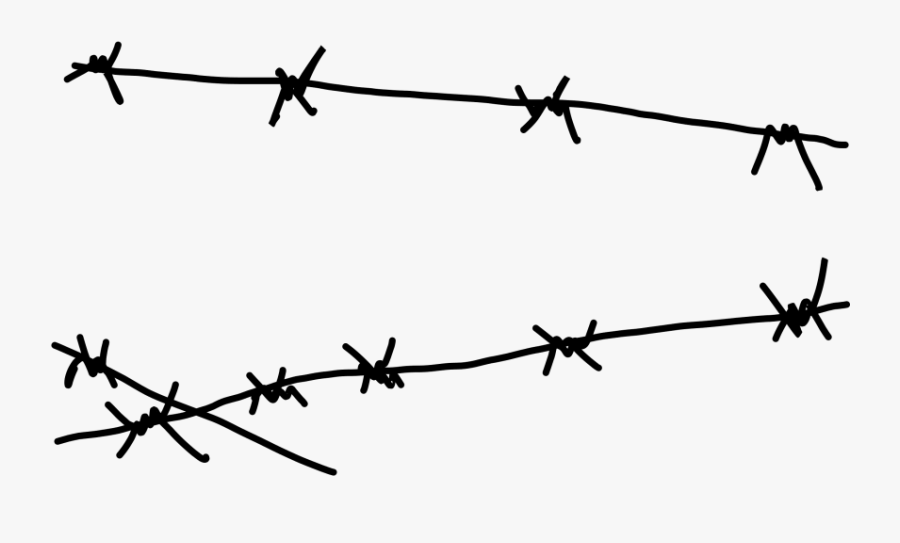 Transparent Barbwire Border Clipart - Easy Barbed Wire Drawing, Transparent Clipart