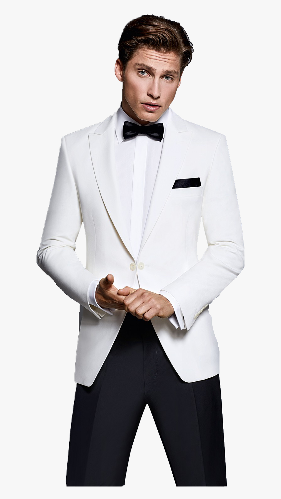 White Tuxedo Suit Png Free Images - Beyaz Damatlık Modelleri, Transparent Clipart