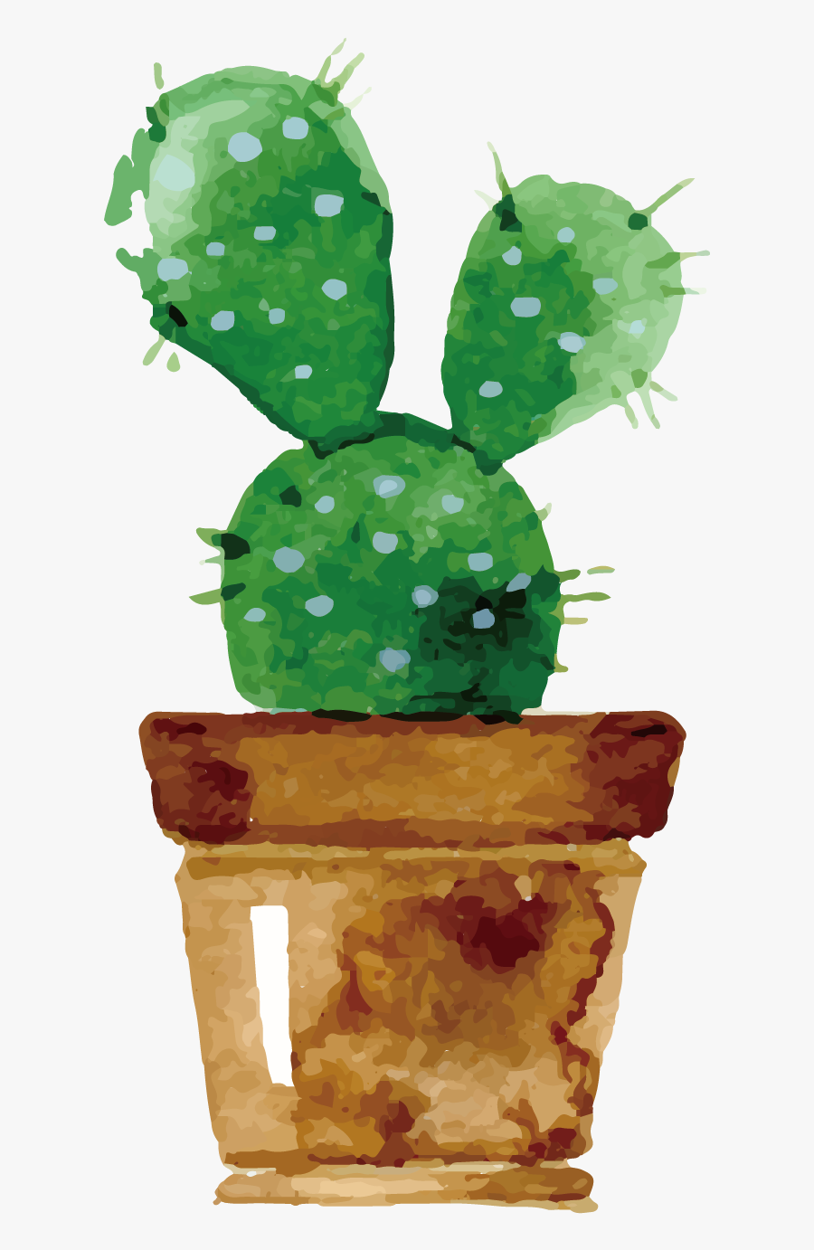 Cactaceae Watercolor Painting Drawing Succulent Plant - Cactus Drawing Png, Transparent Clipart