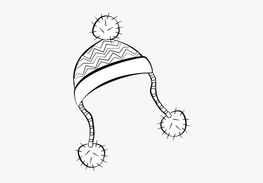 Winter Hat Clip Art Black And White, Transparent Clipart